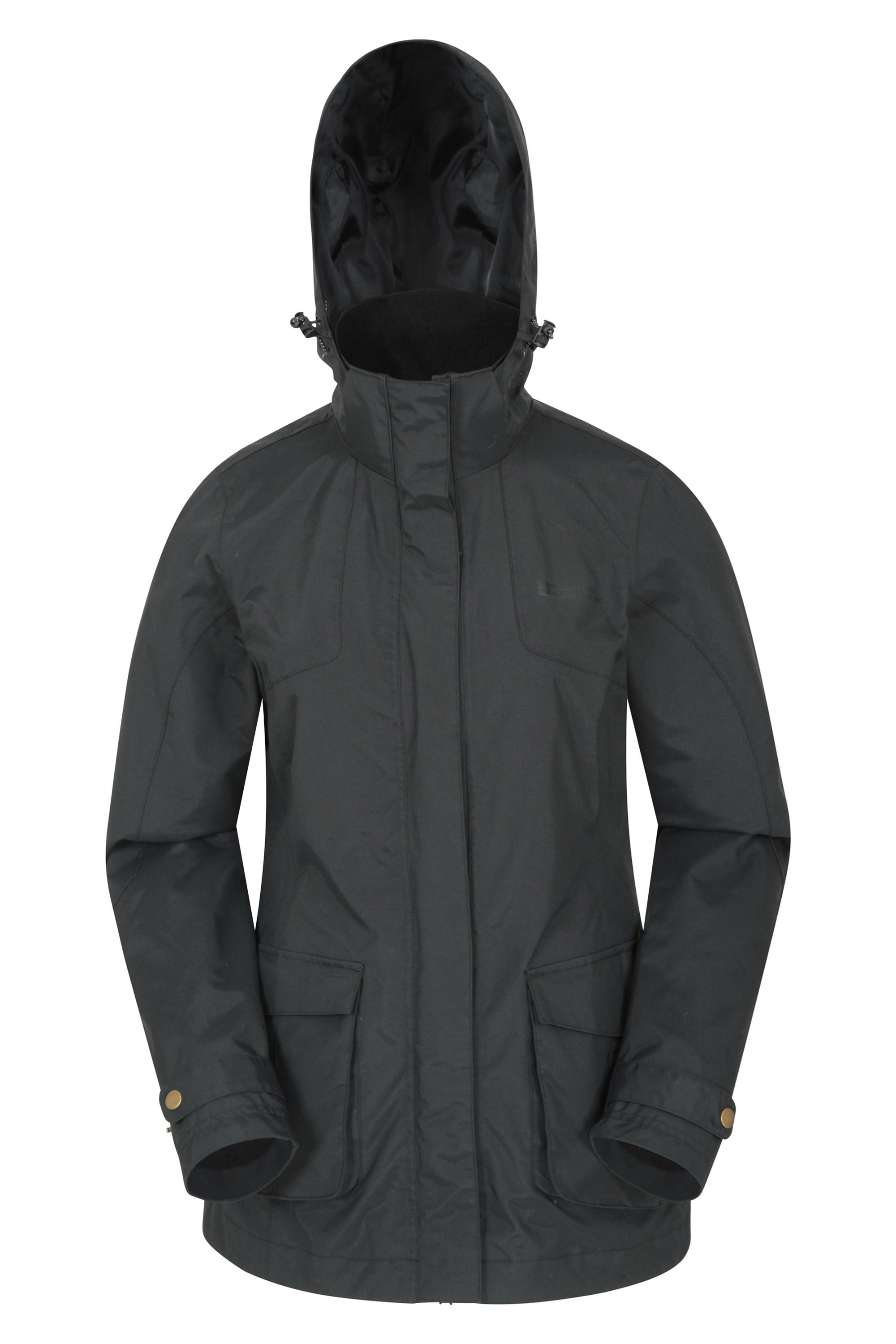 Shetland Womens Waterproof Long Parka Jacket - Black