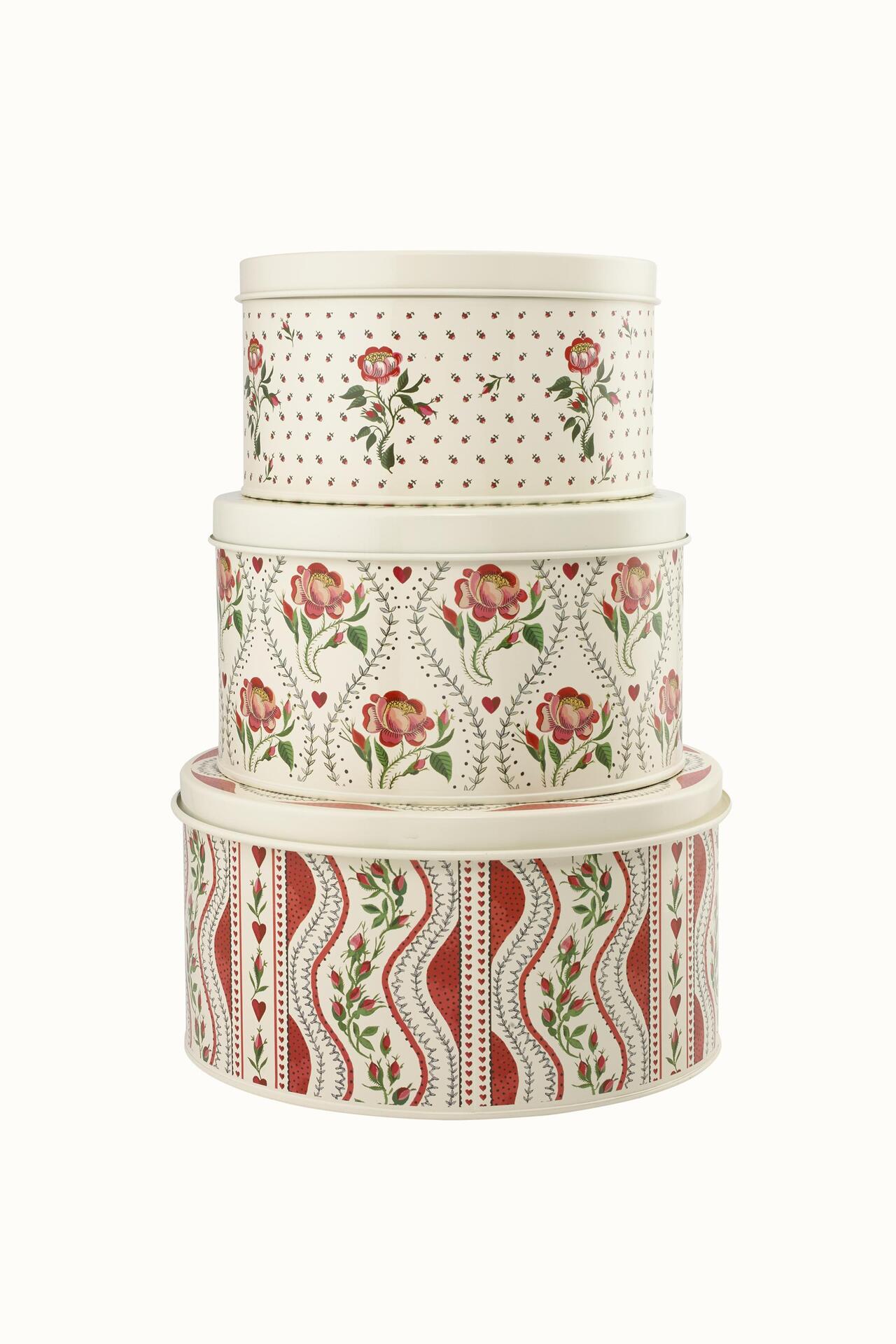 Cath Kidston Cherished Set of Three Cake Tins in Cream