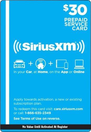 SiriusXM - $30 Prepaid Service Card for Sirius and XM Satellite Radio - Multi