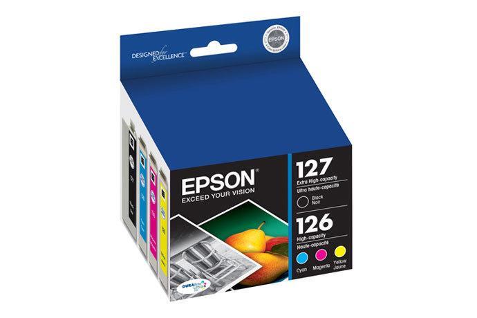 Epson 125,  and Color Ink Cartridges, C/M/Y/K 4-Pack