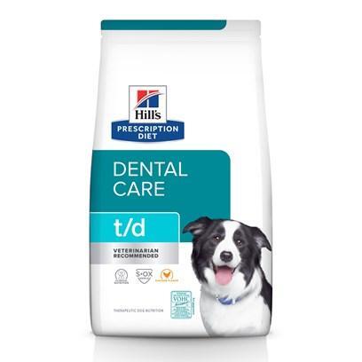 Hill's Prescription Diet t/d Dental Care Dry Dog Food 25 lb Bag, Original Bites, Chicken Flavor