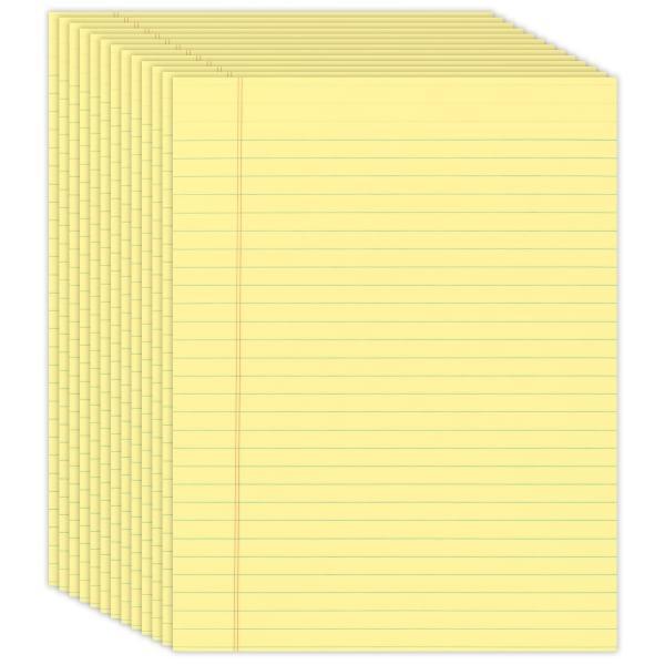 Office Depot Brand Glue-Top Legal Pads, 8 1/2" x 11", Legal Ruled, 50 Sheets, Canary, Pack Of 12 Pads