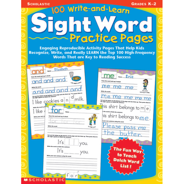 Scholastic 100 Write & Learn Sight Word Practice Pages