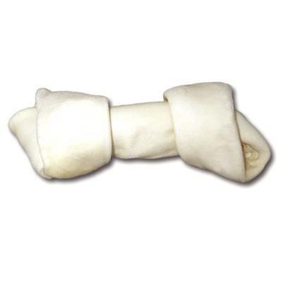 Animeals White Rawhide Knotted Dog Bone 4-5-inch