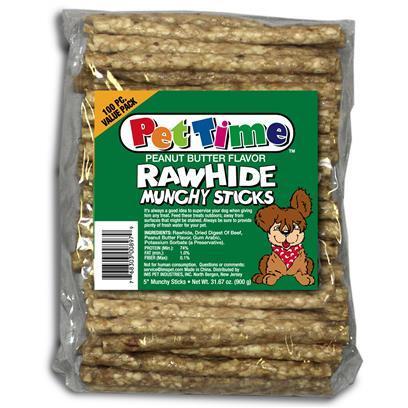 Cadet Munchy Peanut Butter Rawhide Sticks 100-pack