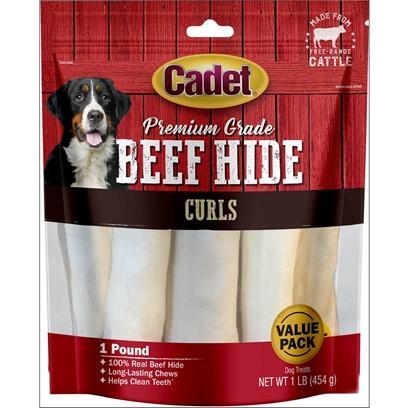 Cadet Rawhide Natural Flavor Curls for Dogs 1-lb
