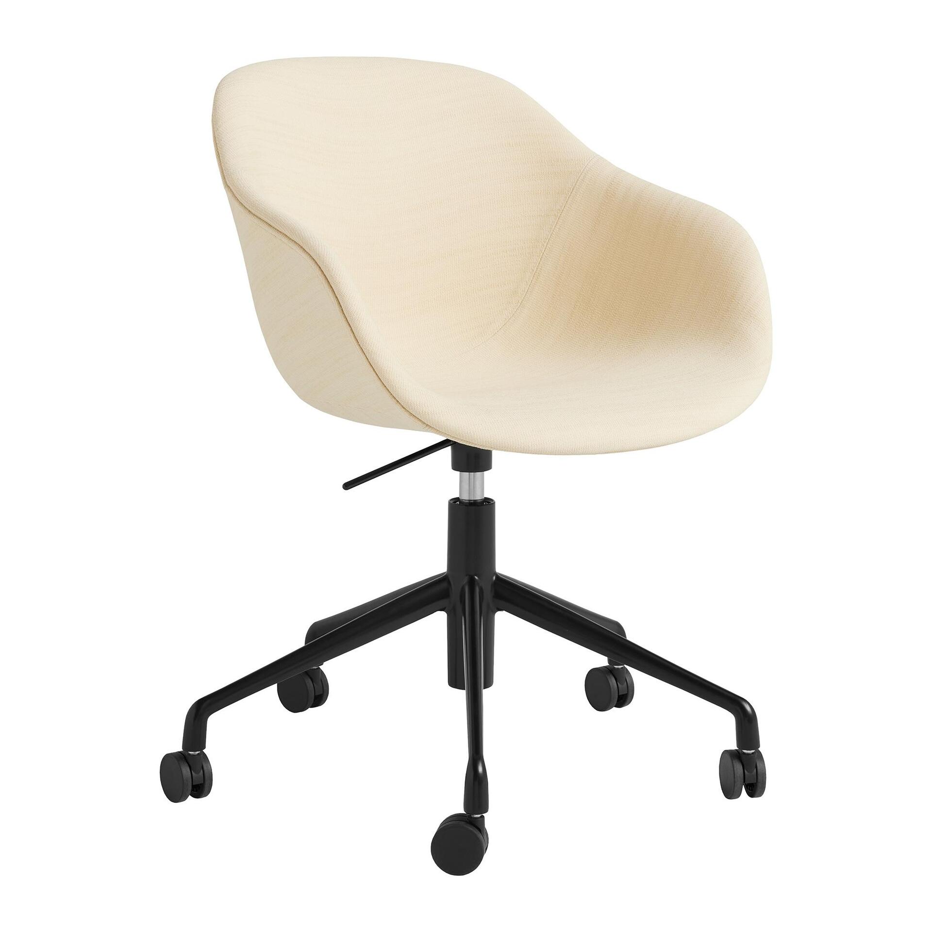 HAY - About a Chair AAC 253 Brodrehstuhl Gestell schwarz - beige/Raas 412 (92% Schurwolle, 8% Nylon)/Gestell Aluminium schwarz pulverbeschichtet/mit 