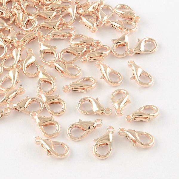 PandaHall Alloy Lobster Claw Clasps, Rose Gold, 10x6x3.5mm, Hole: 1mm Alloy Others
