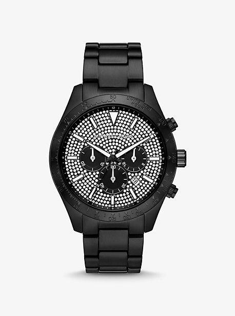 Oversized Layton Pav Black-Tone Watch