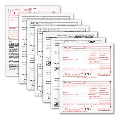TOPS W-2 Tax Forms, Six-Part Carbonless, 5.5 x 8.5, 2/Page, (50) W-2s