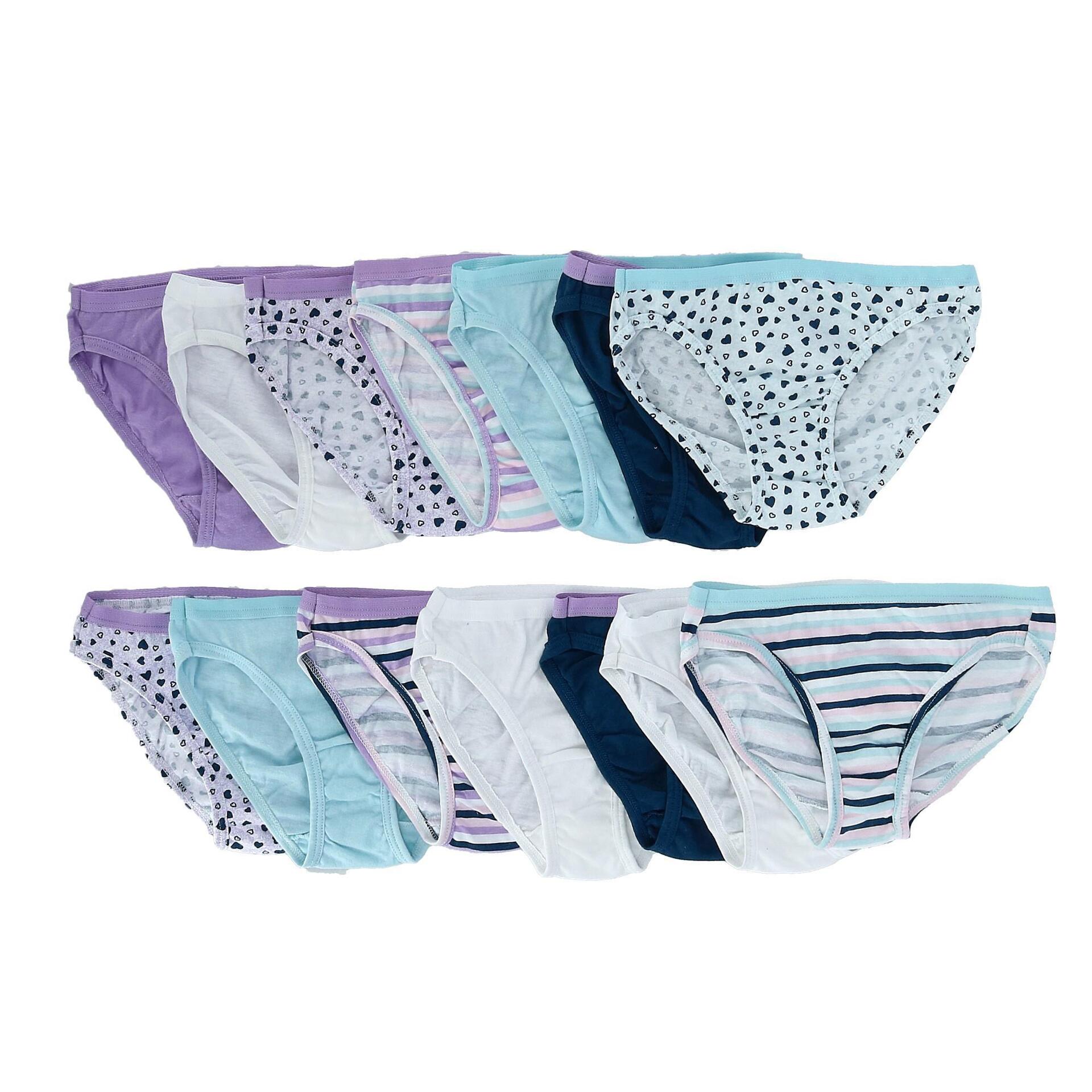 Fruit of the Loom Girl's Bikini Underwear (14 Pair Pack) - Multi 14