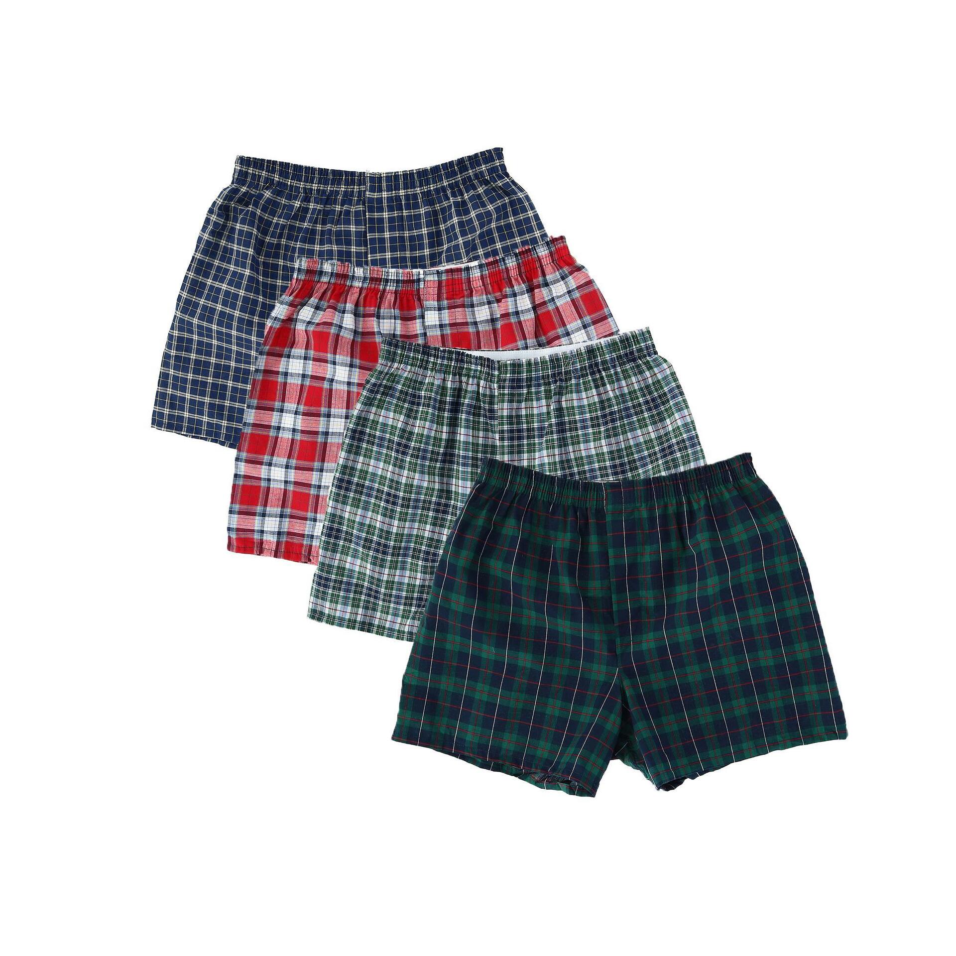 Fruit of the Loom Men's Big and Tall Woven Boxer Underwear (4 Pack) -