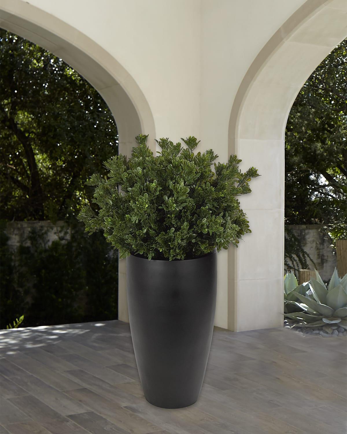 Faux Boxwood Plant in Tapered Planter, 42"T