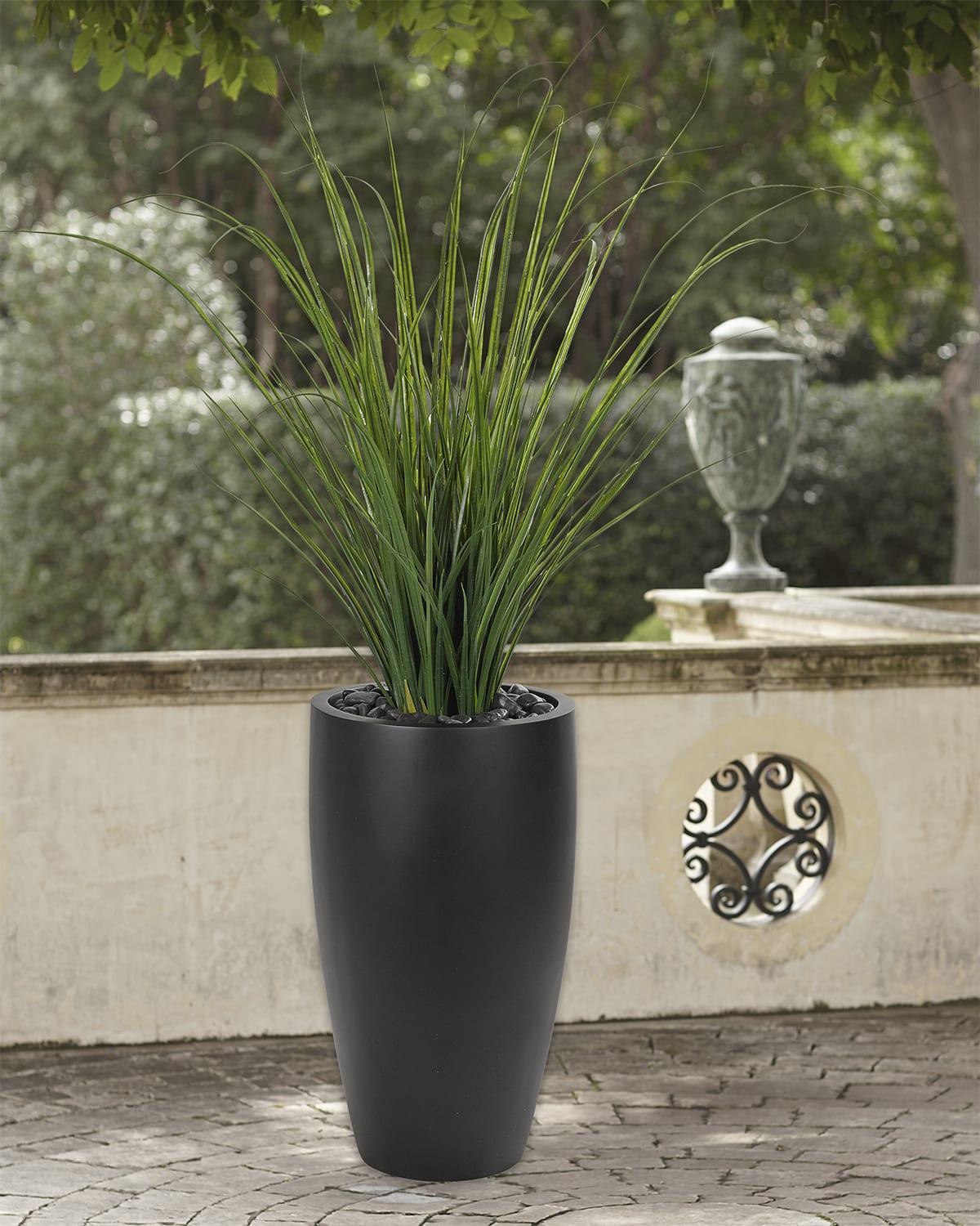 Faux Grass Plant in Tapered Planter, 66"T