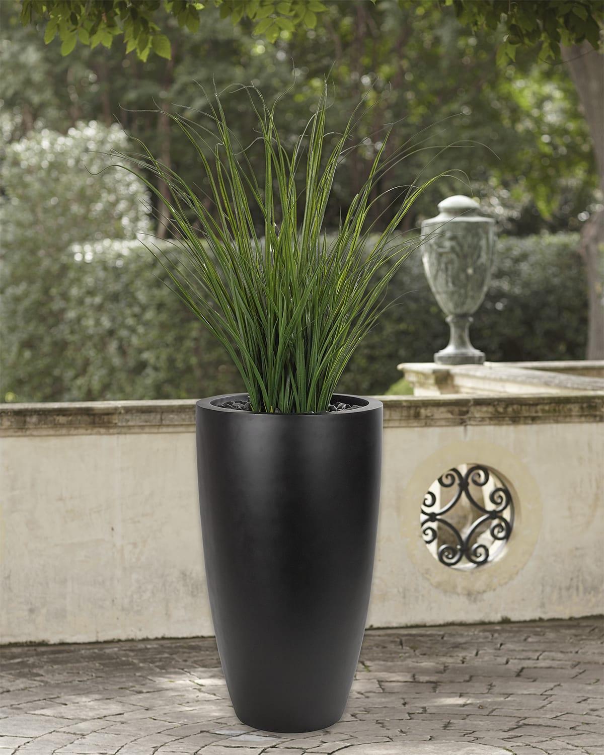 Faux Grass Plant in Tapered Planter, 76"T
