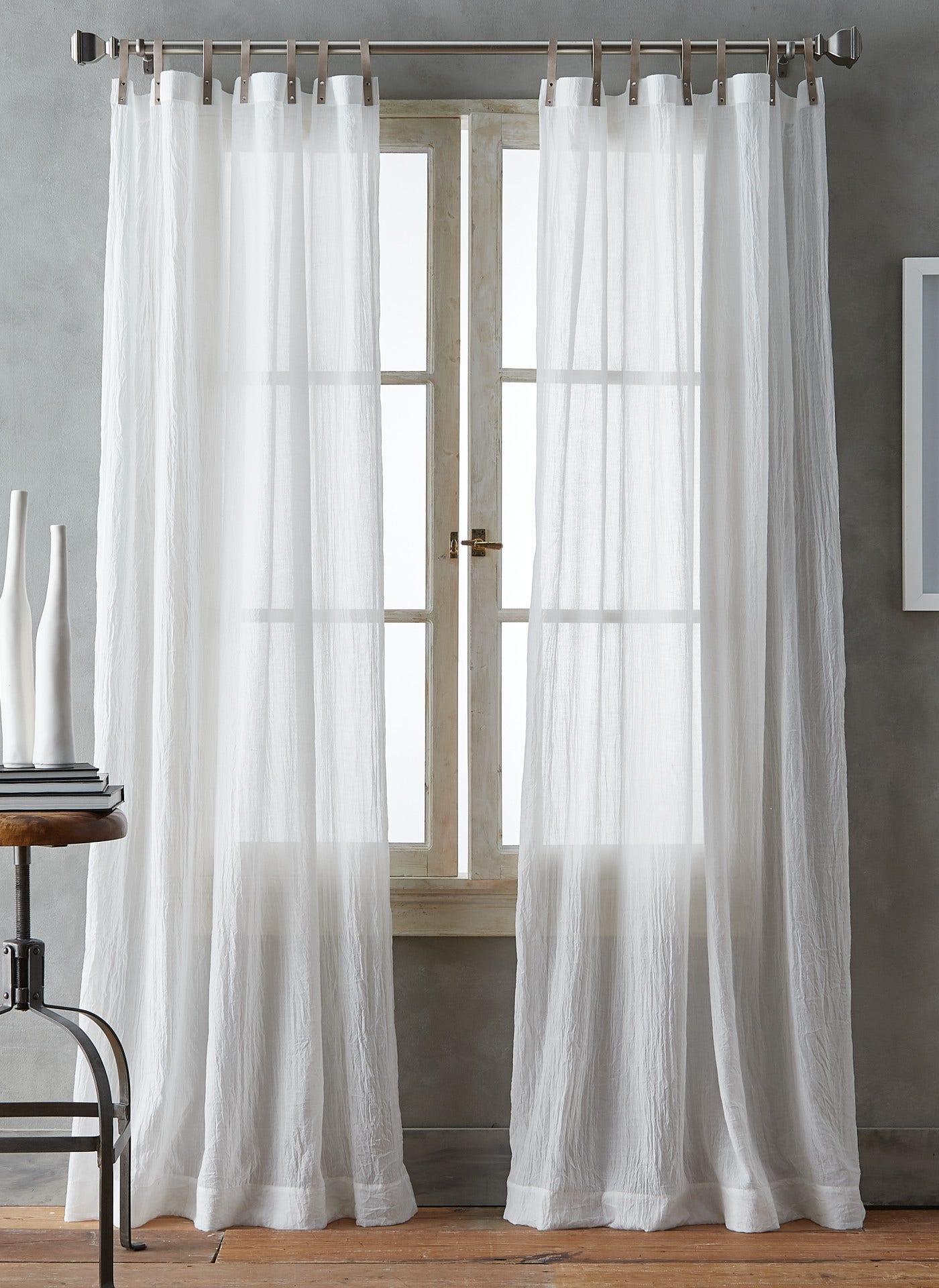 DKNY City Breeze White Window Panel Curtains Size 50 X 84