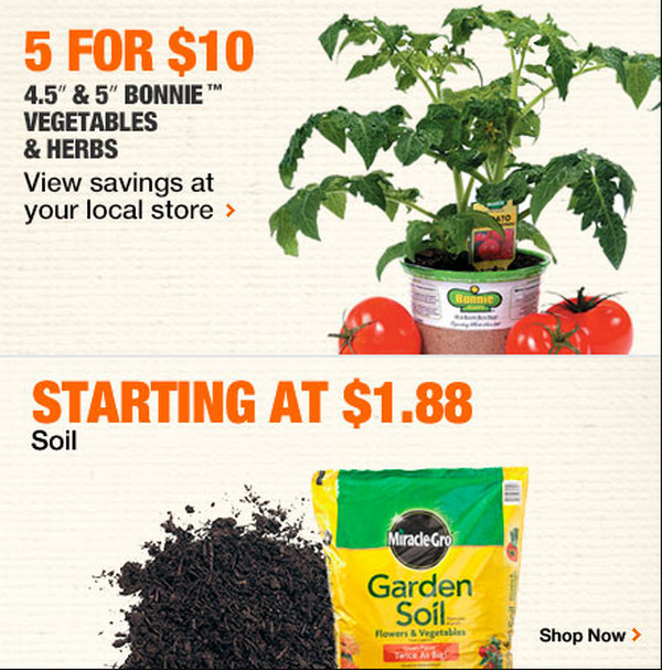 Home Depot Garden Soil 5 For $10