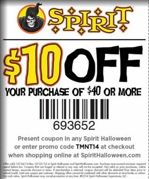 Spirit Halloween Coupon $10 OFF $40