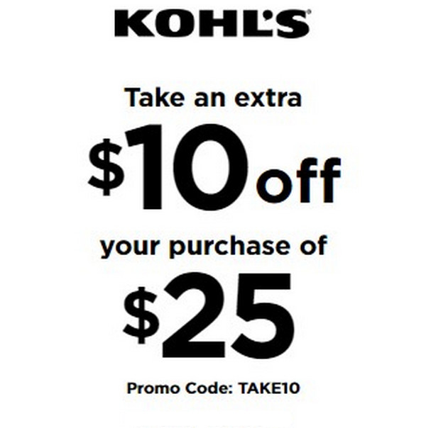 Kohl's Coupons $10 OFF $25