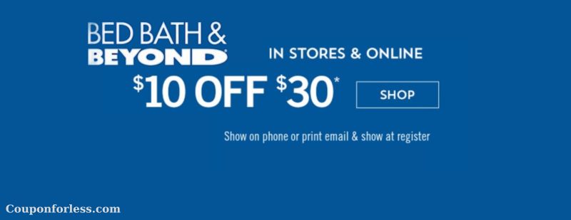 $10 off $30 bed bath and beyond coupon