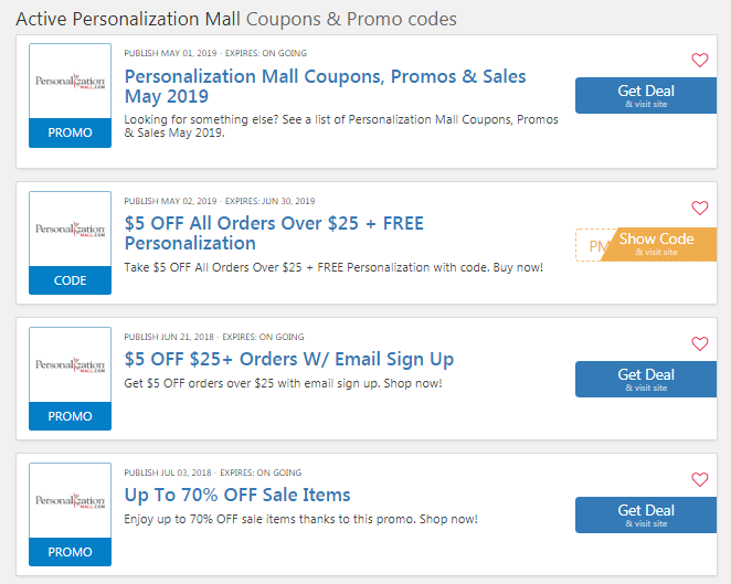 Personalization Mall Coupon Code 20 OFF and Free Shipping