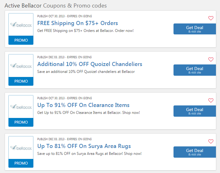 bellacor email coupon