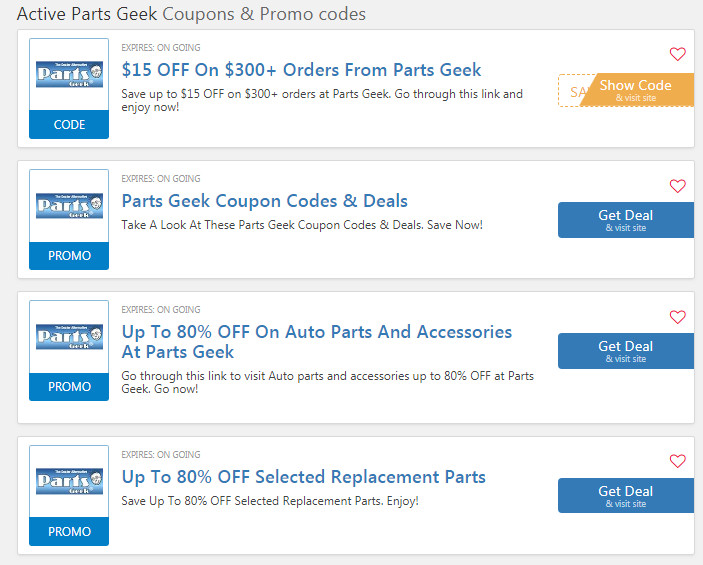 Parts Geek Coupon Code Free Shipping 15 OFF on 300 2020