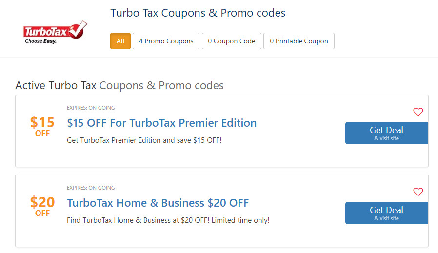 Turbotax Coupons 50 OFF 2020 50 OFF Code Turbotax 25